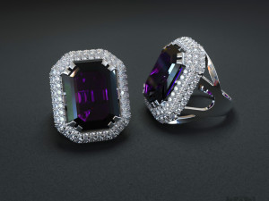 women ring with big stone 3D 프린트 모델