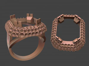 women ring with big stone 3D Print Model