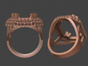 women ring with big stone 3D Print Model