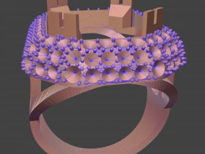 women ring with big stone 3D Print Model