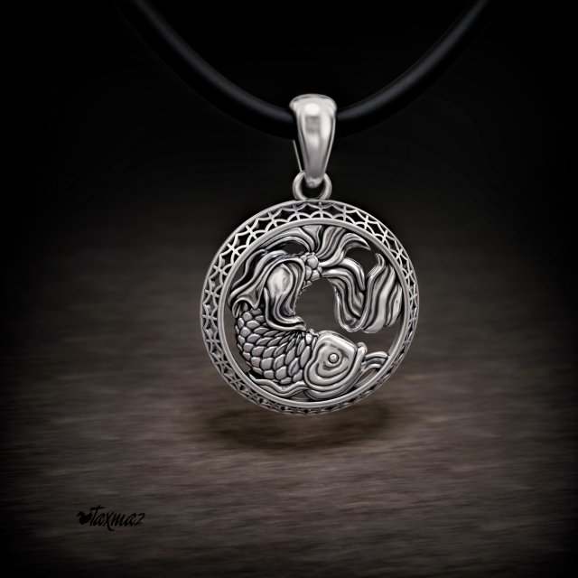 pisces zodiac sign Modello di stampa 3D .c4d .max .obj .3ds .fbx .stl .blend 