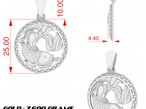 pisces zodiac sign Modello di stampa 3D