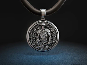 liontin prajurit spartan Model Cetak 3D