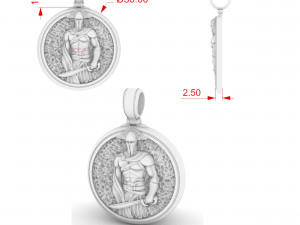 pendant warrior spartan Modelo de impresión 3D