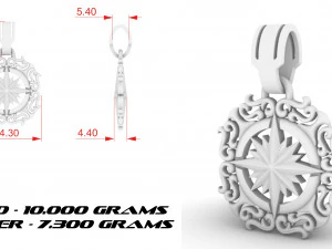 pendant wind rose 3D Print Model