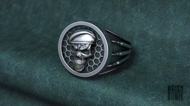 man skull ring 3D 프린트 모델 .c4d .max .obj .3ds .fbx .stl .blend 