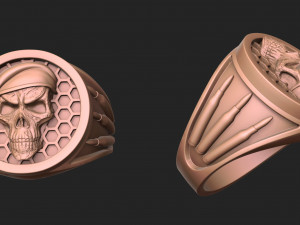 man skull ring 3D 프린트 모델