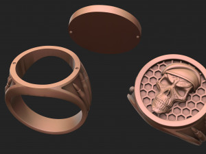 man skull ring 3D 프린트 모델