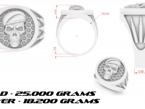 man skull ring 3D 프린트 모델
