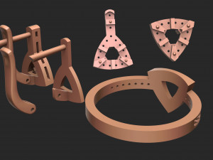 set ring and earrings with gemstones Modello di stampa 3D