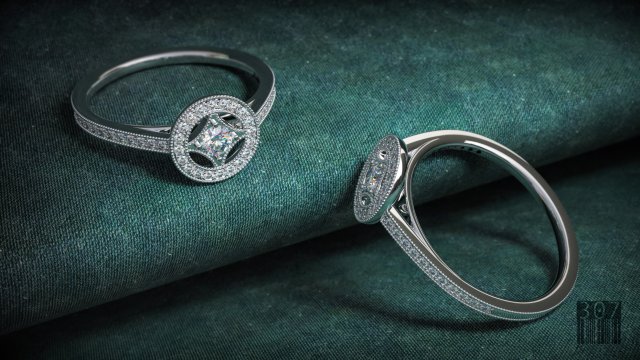 elegant women diamond ring 3D प्रिंट मॉडल .c4d .max .obj .3ds .fbx .stl .blend 