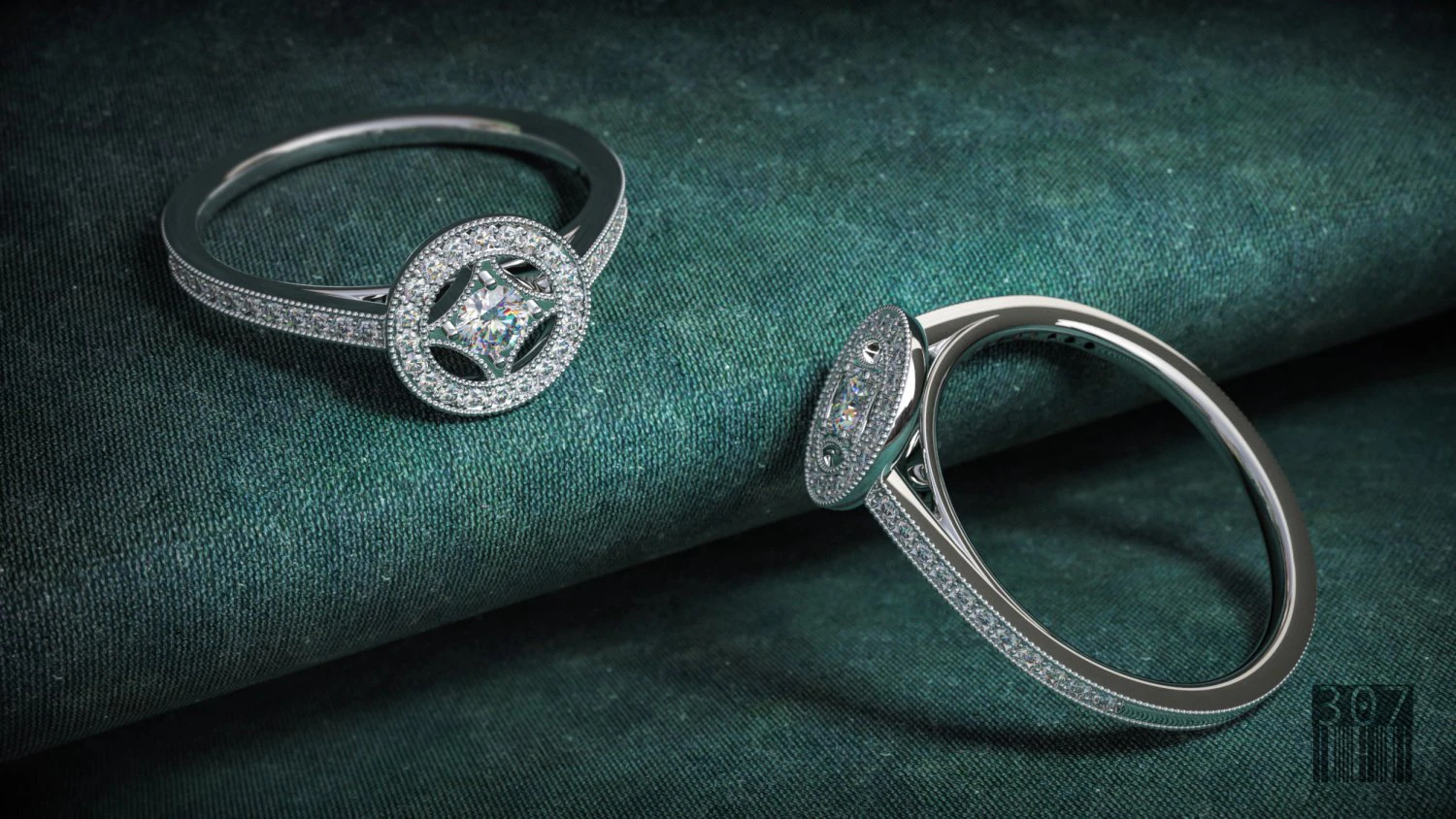 elegant women diamond ring 3D Print Model .c4d .max .obj .3ds .fbx .stl .blend 