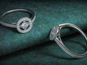 优雅女性钻戒 3D 打印模型