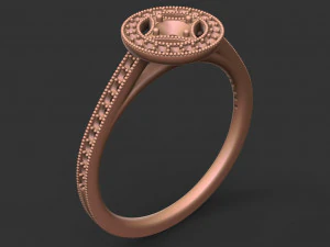 elegant women diamond ring 3D Print Model