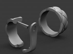 set earrings and ring with cubes Modelo de Impressão 3D