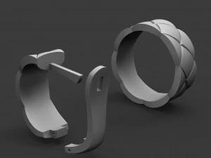 set earrings and ring with cubes 3D Print Model