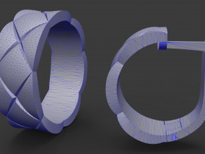 set earrings and ring with cubes Modelo de Impressão 3D