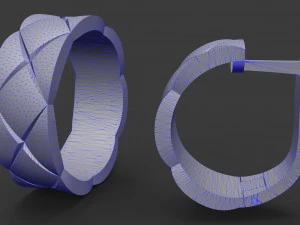 set earrings and ring with cubes 3D Print Model