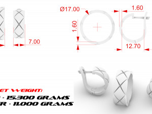 set earrings and ring with cubes Modelo de Impressão 3D