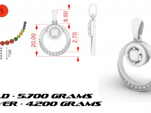 pendant with stones 3D Print Model
