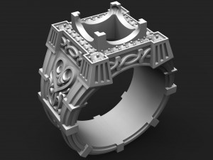 men ring with stones and patterns for 3d printing Modelo de impresión 3D