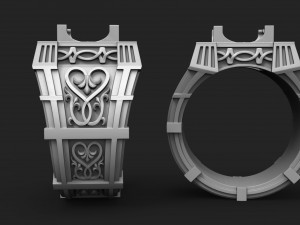 men ring with stones and patterns for 3d printing Modelo de impresión 3D