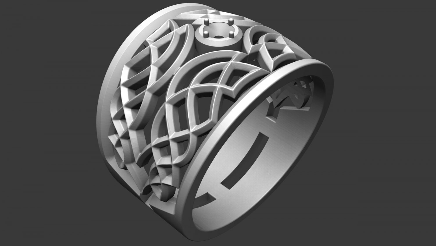 High Jewelry Luxury Diamond Flower Shaped Ring 3D model 3D printable