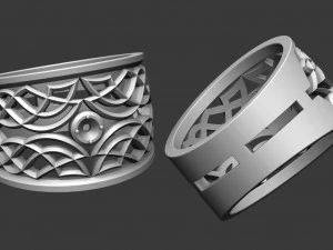 ring with ornament and stone for 3d printing 3D Print Model