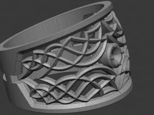 ring with ornament and stone for 3d printing 3D Print Model