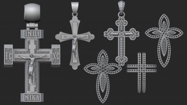 collection of crosses 3D Baskı Modeli .c4d .max .obj .3ds .fbx .stl .blend 