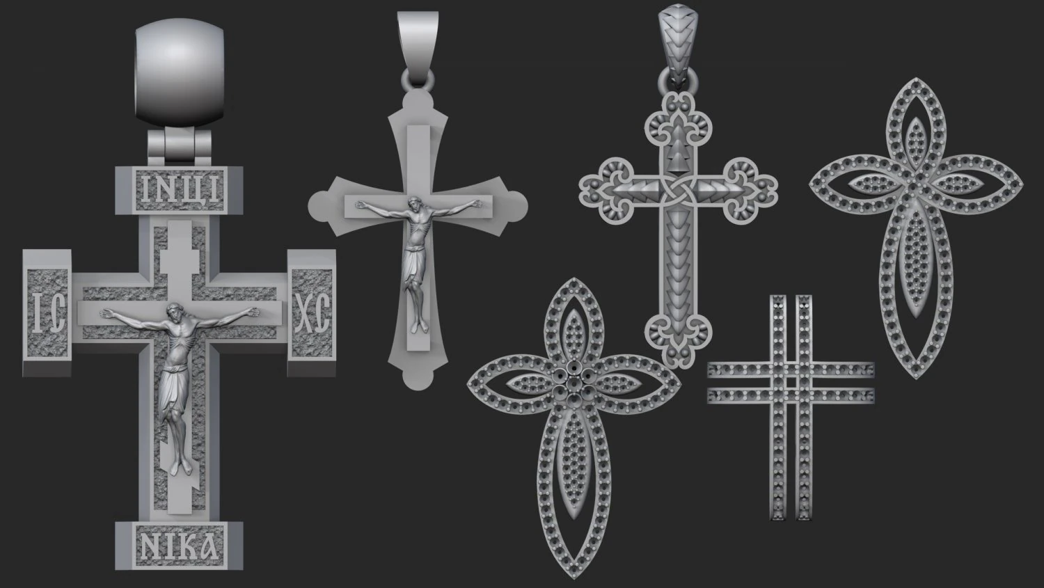 collection of crosses 3D Print Model .c4d .max .obj .3ds .fbx .stl .blend