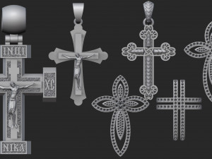 collection of crosses 3D Print Model