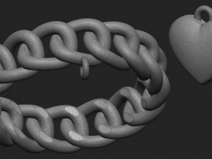 ring in the form of a chain with a heart 3D प्रिंट मॉडल
