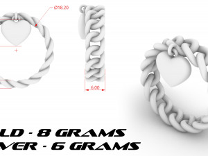 ring in the form of a chain with a heart 3D प्रिंट मॉडल