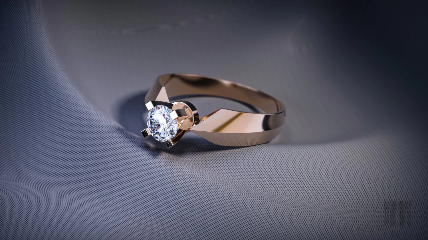 diamond ring 3D Print Model .c4d .max .obj .3ds .fbx .stl .blend 