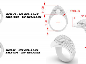 ring eagle l for printing 3D प्रिंट मॉडल