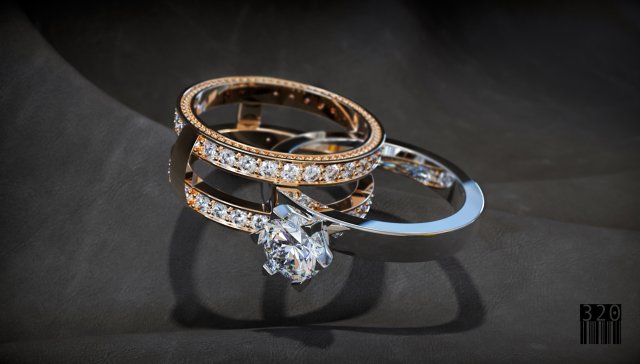 collapsible ring with stones 3D प्रिंट मॉडल .c4d .max .obj .3ds .fbx .stl .blend