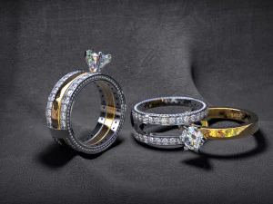 collapsible ring with stones 3D Print Model