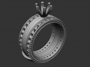 collapsible ring with stones 3D Print Model