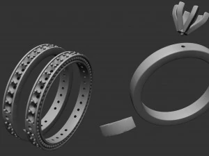 collapsible ring with stones 3D Print Model