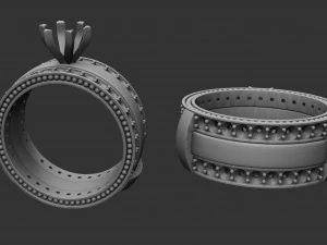 collapsible ring with stones 3D Print Model