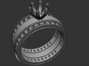 collapsible ring with stones 3D Print Model
