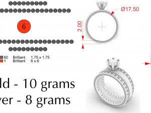 collapsible ring with stones 3D Print Model