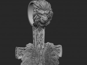 cross with lions head and angels wings stl model Modèles 3D en vedette