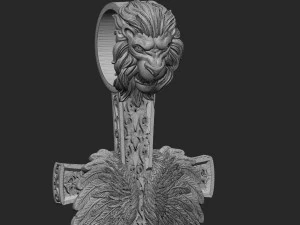 cross with lions head and angels wings stl model 3D Print Model
