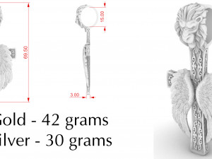 cross with lions head and angels wings stl model Modèles 3D en vedette
