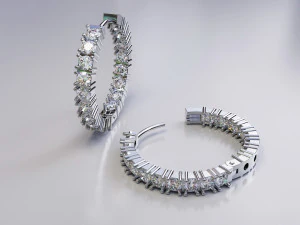 पत्थरों के साथ गोल बालियां 3डी मॉडल 3D प्रिंट मॉडल