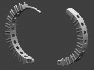 round earrings with stones 3d model 3D Принт Модель