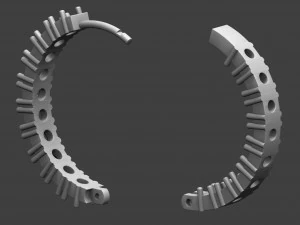 round earrings with stones 3d model 3D Print Model