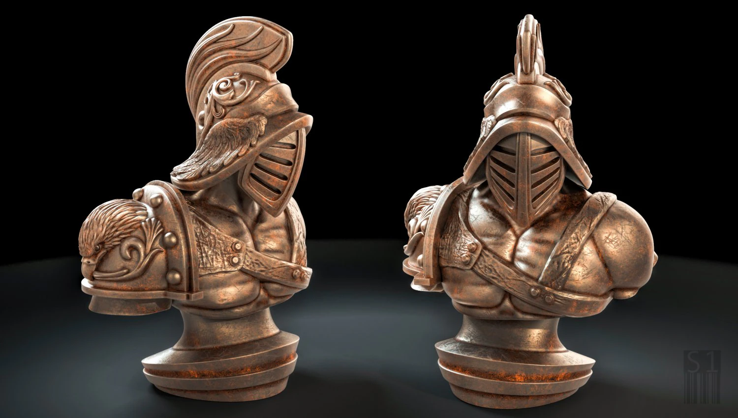 gladiator sculpture for 3d printing 3D Print Model .c4d .max .obj .3ds .fbx .stl .blend 